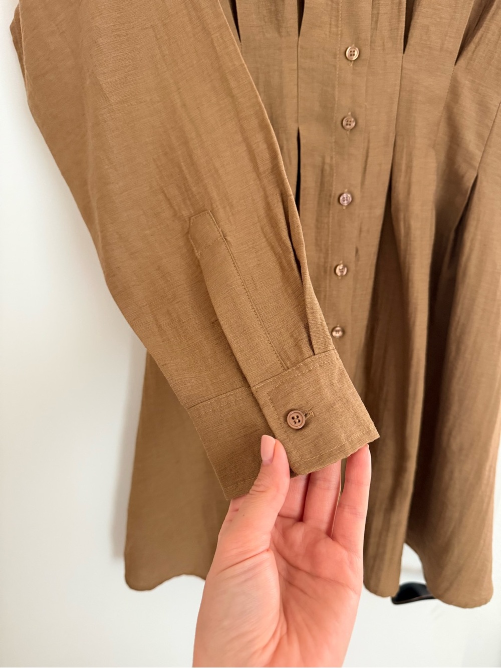 MILA MAE Lightweight Waist-Defined Shirt Dress | Size S-M - Picture 4 of 6